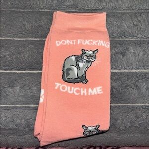 NWOT Women’s “Don’t f***ing touch me” cat socks